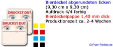 Bierdeckel eckig 4/4-farbig