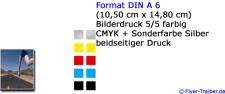 DIN A 6 5/5-farbig (CMYK+Silber)