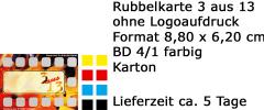 Rubbelkarte 3 aus 13 ohne Logo Aufdruck