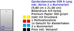 Garderobenmarken DIN Lang perforiert Nummeriert (2x) gelocht