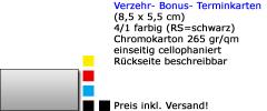 Verzehr- Bonus- & Terminkarte 4/1 Rückseite beschreibbar