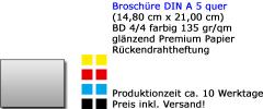 Broschüre A 5 quer 135 gr. 28-seitig 