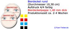 Bierdeckel rund 10,7 cm 4/4-farbig