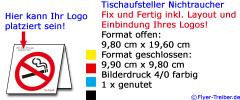 Tischaufsteller "Nichtraucher" Layout und Ihr Logo inkl.