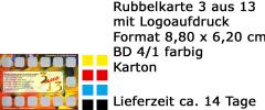 Rubbelkarte 3 aus 13 mit Logo Aufdruck