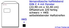 Versandtasche DIN C 4 haftklebend mit Fenster 2/0 