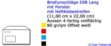 Briefumschläge DIN Lang haftklebend mit Fenster 4/1