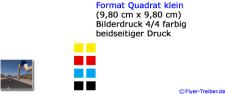 Quadrat klein 300 gr. Drucklack