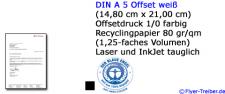 Briefpapier DIN A 5 1/0 farbig