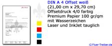 Briefpapier 100 gr/qm Offset 4/0