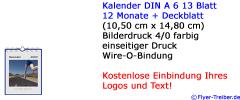 13-seitiger Bildkalender DIN A 6 mit Spiralbindung & Rückpappe