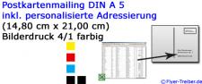 DIN A 5 300 gr/qm UV-Lack hochglänzend einseitig 4/1 farbig