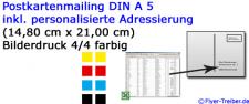 DIN A 5 170 gr matt mit direktem InkJet Adressenaufdruck