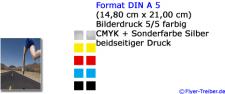 DIN A 5 5/5-farbig (CMYK+Silber)