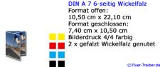 DIN A 7 6-seitig Wickelfalz