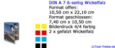 DIN A 7 6-seitig Wickelfalz