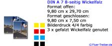 DIN A 7 8-seitig Wickelfalz