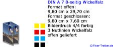 DIN A 7 8-seitig Wickelfalz