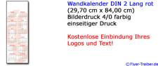 Wandkalender DIN A 2 Lang rot