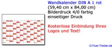 Wandkalender DIN A 1 rot