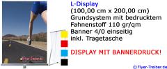 L-Display 100 cm x 200 cm Grundsystem mit Bannerdruck