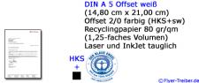 Briefpapier DIN A 5 2/0 sw + HKS