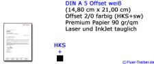 Briefpapier DIN A 5 2/0 sw + HKS