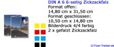 DIN A 6 6-seitig Zickzackfalz