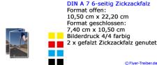 DIN A 7 6-seitig Zickzackfalz