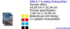 DIN A 7 6-seitig Zickzackfalz