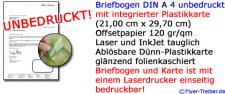 Briefpapier unbedruckt mit integrierter Karte bedruckbar beidseitig plastifiziert