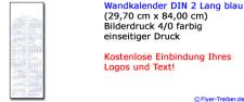 Wandkalender DIN A 2 Lang blau