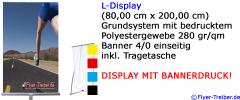L-Display 80 cm x 200 cm Grundsystem mit Bannerdruck