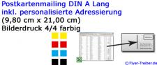 DIN Lang 170 gr matt mit direktem InkJet Adressenaufdruck 