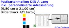DIN Lang 300 gr/qm UV-Lack hochglänzend einseitig 4/1 farbig