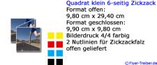 Quadrat klein 6-seitig Zickzackfalz