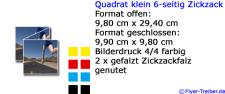 Quadrat klein 6-seitig Zickzackfalz