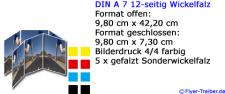 DIN A 7 12-seitig Wickelfalz