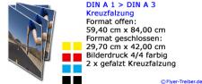 DIN A 1 > DIN A 3 Kreuzfalzung