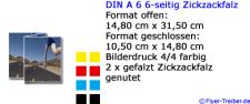 DIN A 6 6-seitig Zickzackfalz