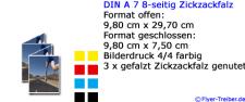 DIN A 7 8-seitig Zickzackfalz