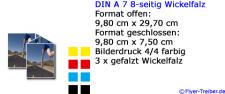 DIN A 7 8-seitig Wickelfalz