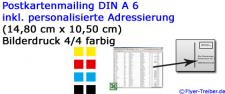 DIN A 6 265 g/m² Chromokarton UV-Lack hochglänzend einseitig 4/4 farbig