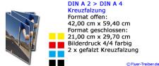 DIN A 2 > DIN A 4 Kreuzfalzung