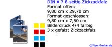 DIN A 7 8-seitig Zickzackfalz