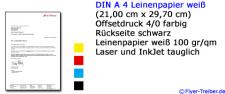 Briefpapier DIN A 4 4/0