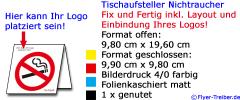 Tischaufsteller "Nichtraucher" Layout und Ihr Logo inkl.