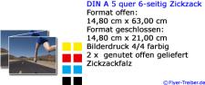 DIN A 5 quer 6-seitig Zickzackfalz