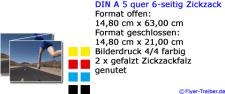 DIN A 5 quer 6-seitig Zickzackfalz