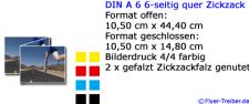 DIN A 6 6-seitig quer Zickzackfalz